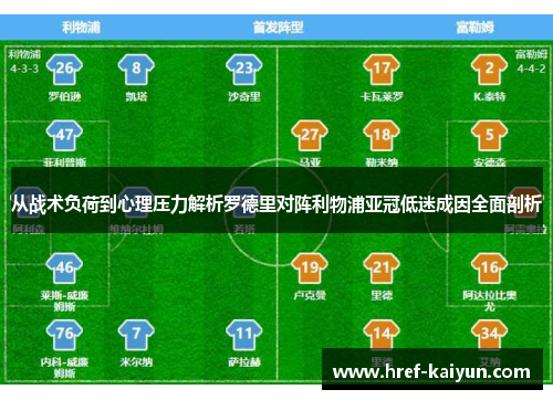 从战术负荷到心理压力解析罗德里对阵利物浦亚冠低迷成因全面剖析
